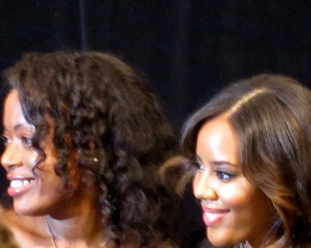 Tracy Reese poses with Angela Simmons, pre-show Tracy Reese poses with Angela Simmons, pre-show