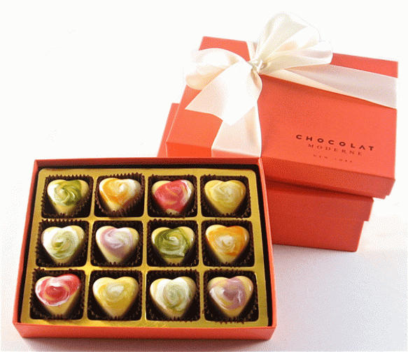 Chocolate Hand painted hearts are only the beginning at Chocolat Moderne.