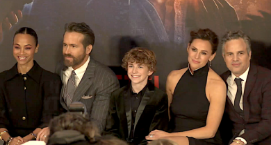 Ryan Reynolds, Mark Ruffalo, Jennifer Garner, Walker Scobell, and Zoe Saldana at the NYC Premiere of The Adam Project