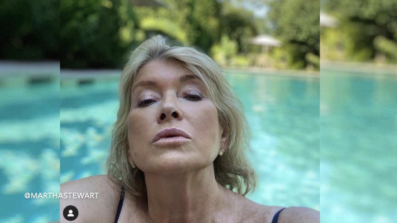 Martha Stewart shares pool selfie