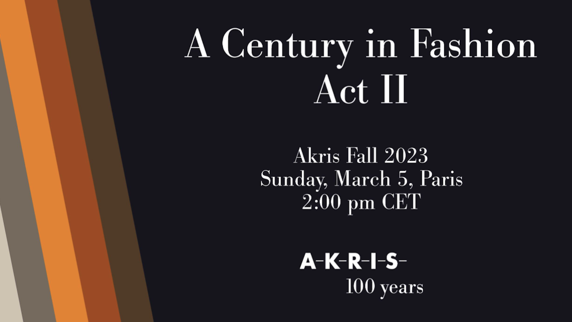Akris Fall 2023 Anniversary Collection LIVE