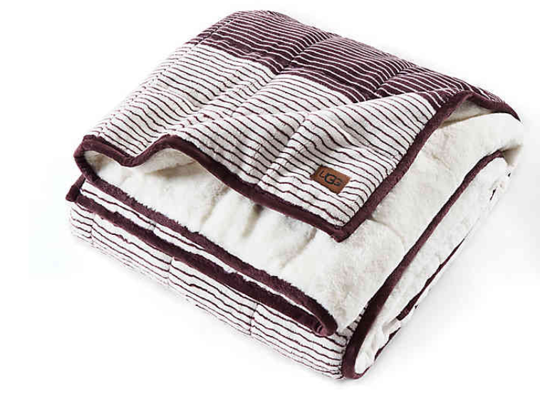 UGG UGG Serene Reversible Striped 12 lb. Weighted Throw Blanket