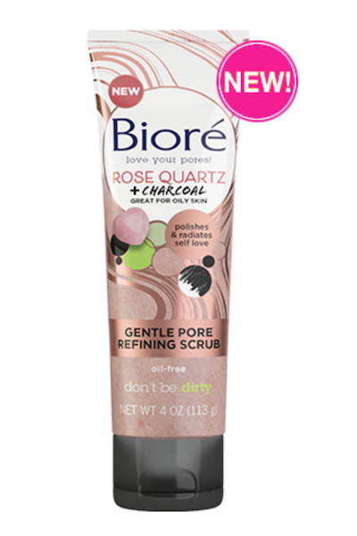 Bioré Rose Quartz + Charcoal Gentle Pore Refining Scrub