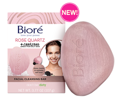 Bioré Rose Quartz + Charcoal Facial Cleansing Bar