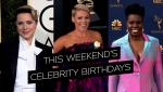 Celebrity Weekend Birthdays: Pink, Wiz Khalifa, Gloria Gaynor, David Arquette, Leslie Jones, Evan Rachel Wood, and More