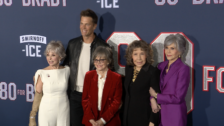 Lily Tomlin, Jane Fonda, Rita Moreno, Sally Field, and Tom Brady at 80 for Brady  LA Premiere