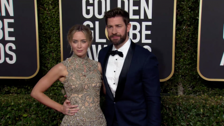 Emily Blunt and John Krasinski at the Golden Globes