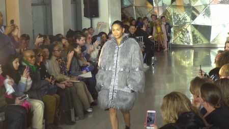 Chanel Iman walks Christian Siriano Fall 2019 runway