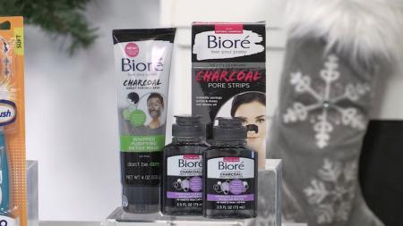 Stocking Stuffers, Curél Hydra Therapy Itch Defense Wet Skin Moisturizer, Bioré Charcoal Whipped Purifying Detox Mask, Cold-EEZE, Arm & Hammer Spinbrush
