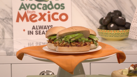 Avocados From Mexico, Avocados, Avocado recipes, leftover Avocados, what to do with big game day leftovers, Avocado and Corizo Torta, Pati Jinich, guacamole, PATI’S MEXICAN TABLE, Chicken Taquito, halved avocado, lifeminute, lifeminute.tv