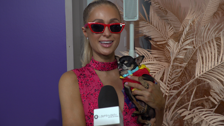 Paris Hilton and dog