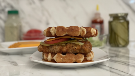 Simple and Delish Chicken and Waffles Sandwich