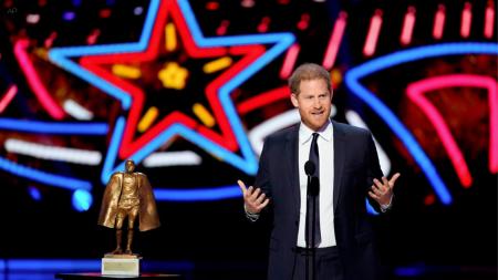 Prince Harry makes surprise appearance as a presenter at NFL Honors event