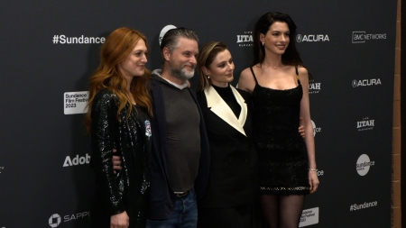 Anne Hathaway, Thomasin McKenzie, Shea Whigham, and Marin Ireland at Premiere of Psychological Thriller Eileen at Sundance Film Festival
