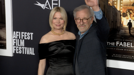 Steven Spielberg Joins The Fabelmans’ Stars Michelle Williams, Paul Dano, Gabriel LaBelle, and Seth Rogen at LA Premiere of His Semi-Autobiographical Film