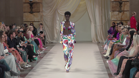 NYFW Fall 2023:  PatBO is a Colorful Mix of Rock 'n' Roll Meets '90s Supermodel