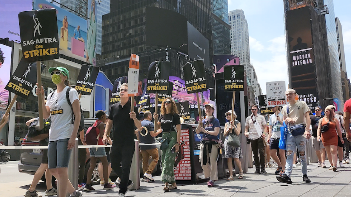 SAG-AFTRA Strike in Times Square