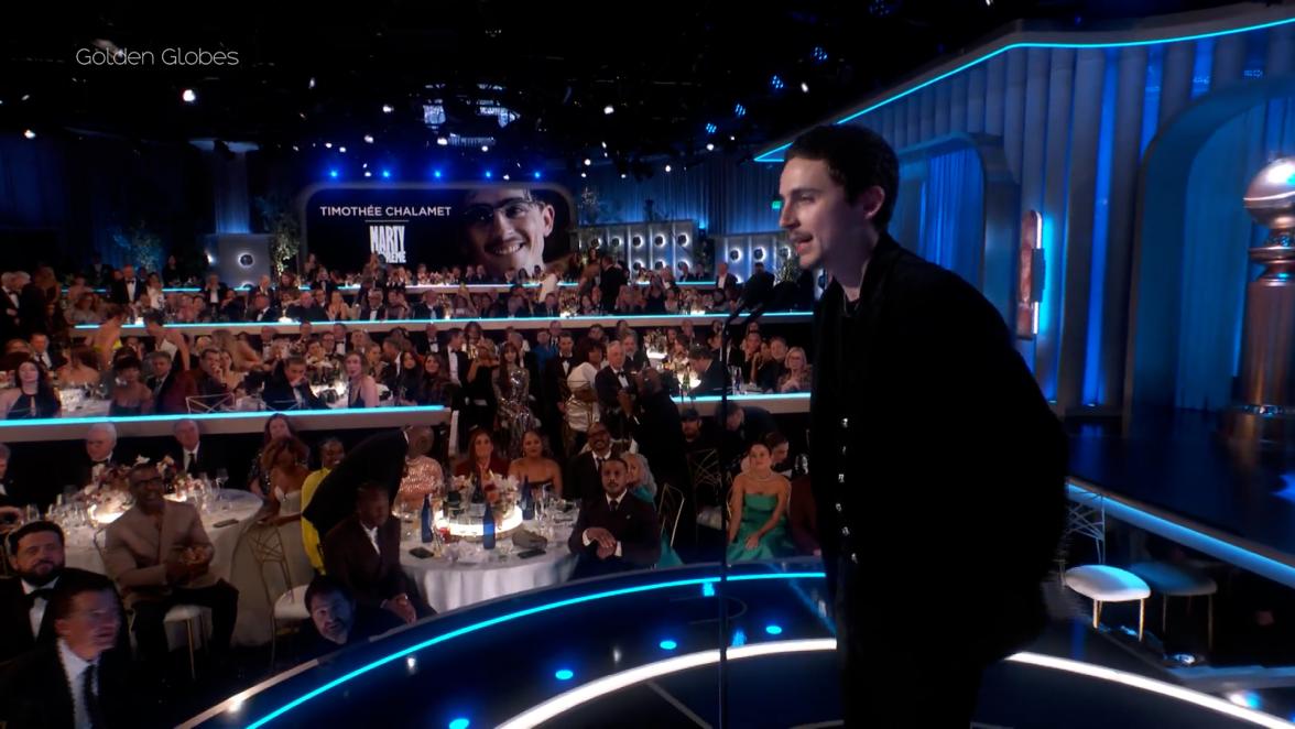 Timothée Chalamet took home his first-ever Golden Globe, winning Best Male Actor – Musical or Comedy for his performance in Marty Supreme