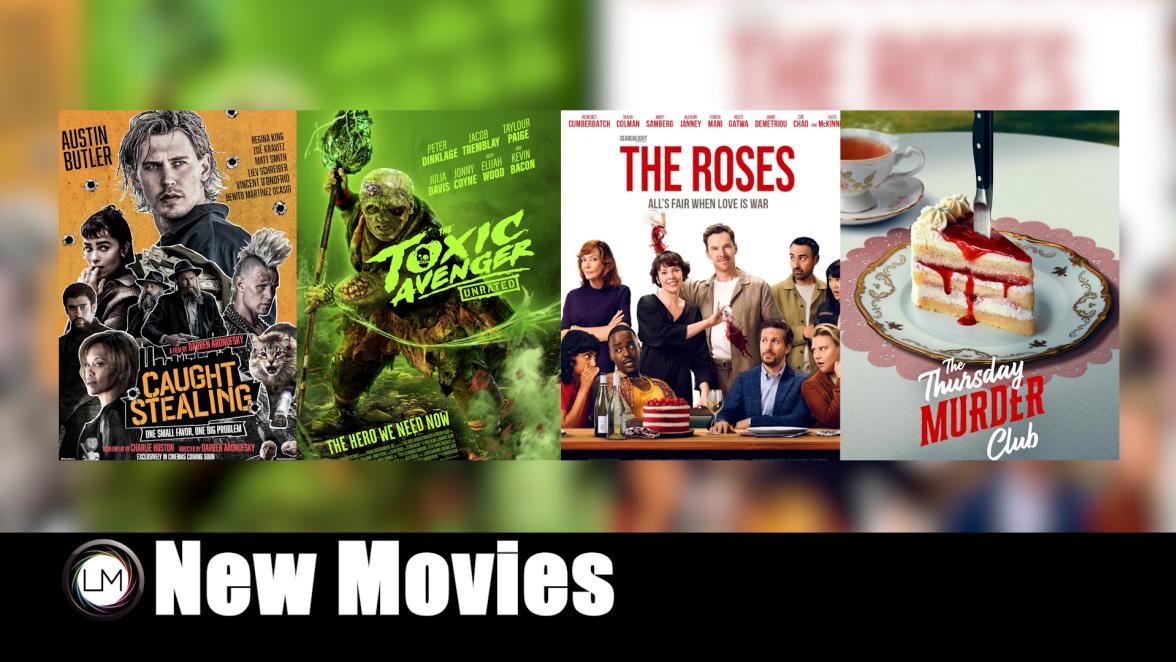 New Movies: The Thursday Murder Club, Jaws, The Roses, The Toxic Avenger, and Caught Stealing