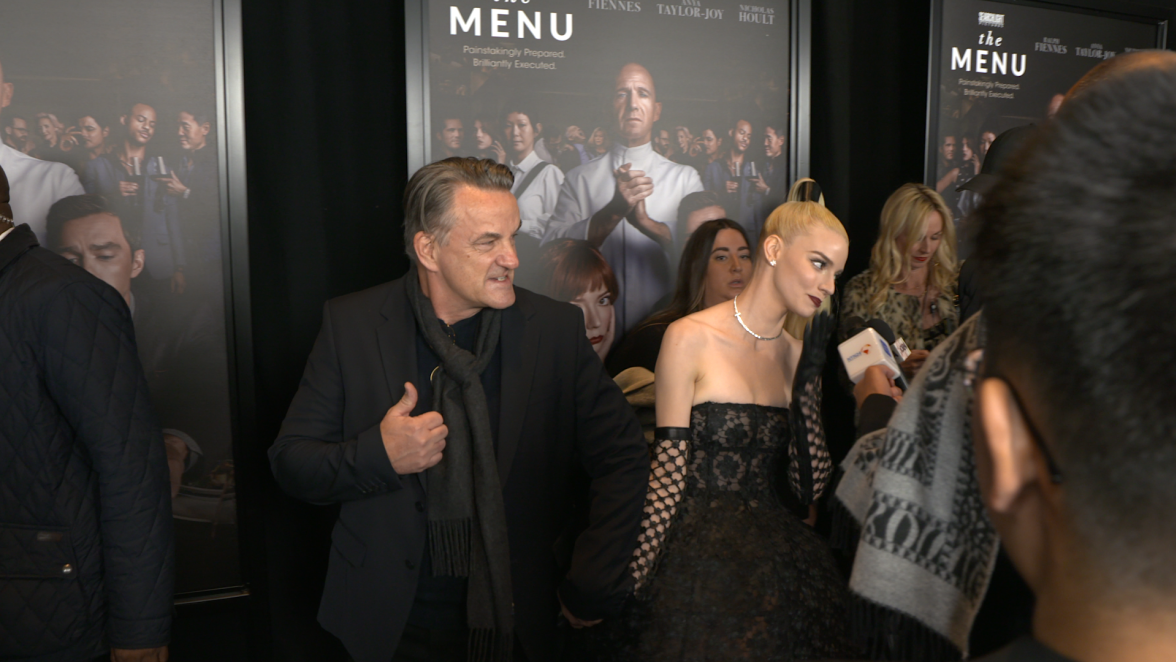 Ralph Fiennes, Anya Taylor-Joy, and Nicholas Hoult at New York Screening of The Menu