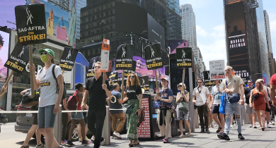 SAG-AFTRA Strike in Times Square