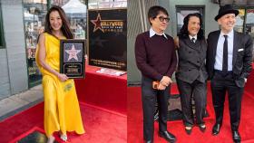 Michelle Yeoh gets star on Hollywood Walk of Fame, while The Goonies stars Jeff Cohen and Ke Huy Quan reunite at the ceremony 